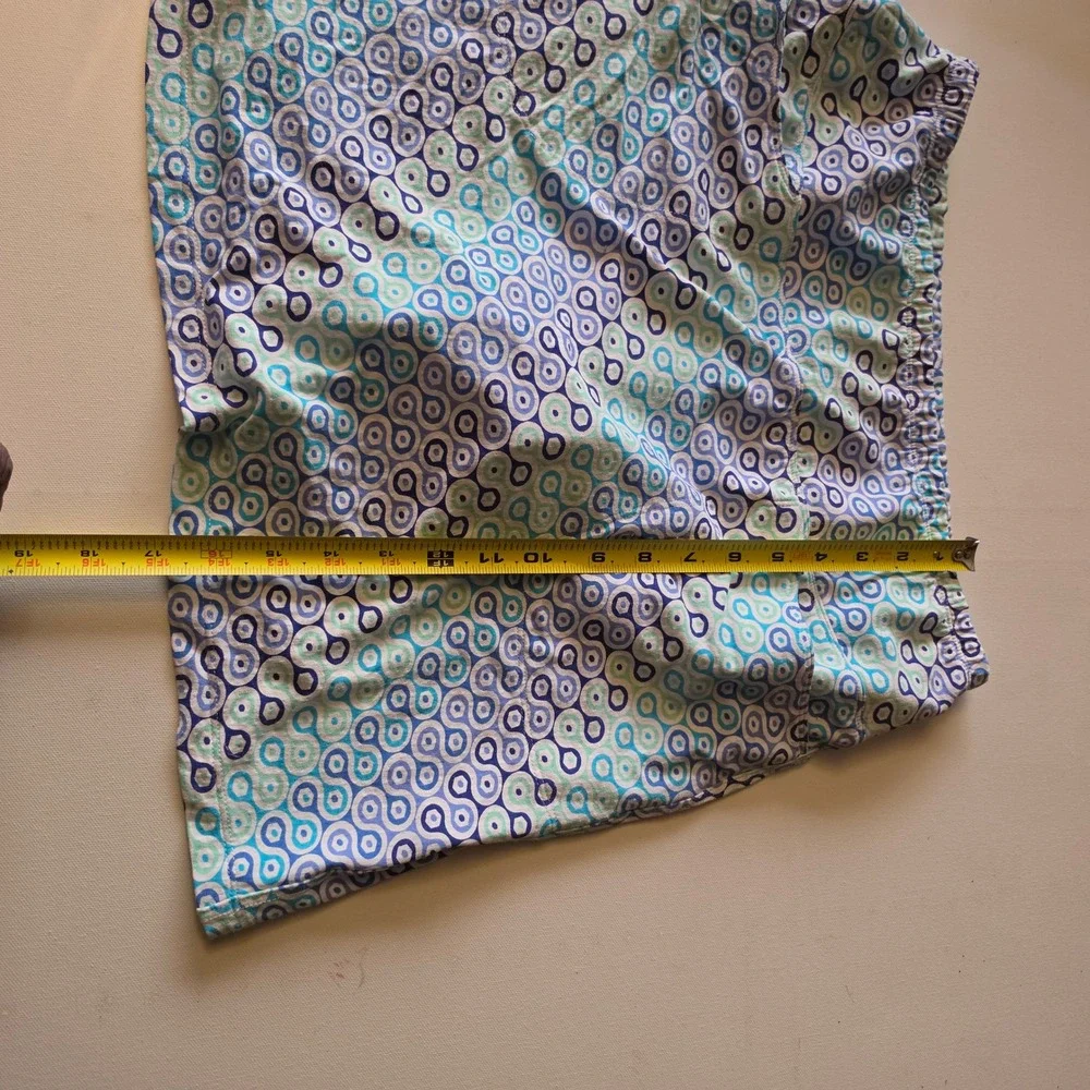 IBKUL Womens Blue Teal Geometric Circle Print Sun Protective Skort Size S